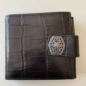 Brighton black leather crocodile wallet